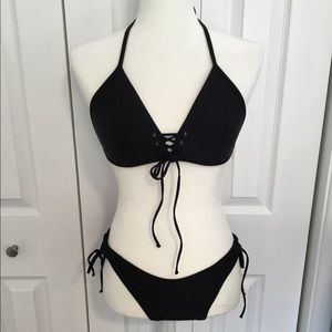 Victoria’s Secret High Cut Black Bikini Set